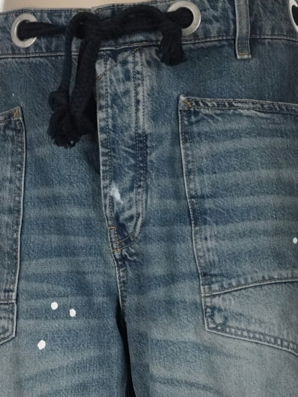 We The Free Distressed Blue Wide-Leg Jeans - Picture 11 of 14